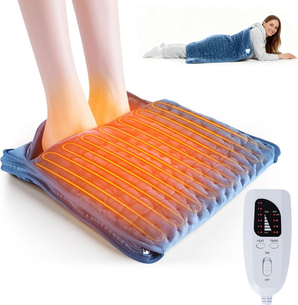 Olycism Elektrischer Fußwärmer für Damen Herren Senioren Schnelle Wärme für Füße mit 6 Heizstufen & Timer Extra Große Auflage Heizkissen Waschbar für Büro Zuhause Reißverschluss Marineblau 40x40cm9.99€ ➡️ https://www.amazon.de/dp/B0FHPW974W/?tag=preisfehlerheute-21