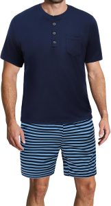 Demegimi Herren Schlafanzug Kurz Pyjama Baumwolle Sommer Kurzarm T-Shirt Rundhals Nachtw&auml;sche Streifen7.49&euro; ➡️ https://www.amazon.de/dp/B0DNY3D8QV/?tag=preisfehlerheute-21
