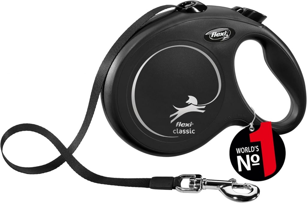 🤴 flexi® Classic L Gurt 8 m schwarz, Roll-Leine für Hunde bis 50 kg