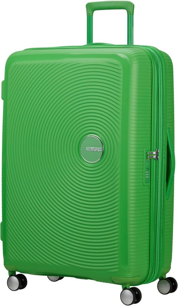 American Tourister Soundbox – Hartschalenkoffer Groß, 77 cm – Trolley Koffer mit 4 Rollen, TSA-Schloss, Erweiterbar & Leicht, 97/110L, Grün (Grass Green)