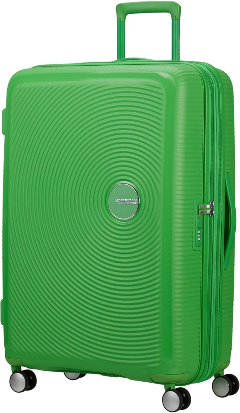 American Tourister Soundbox – Hartschalenkoffer Groß, 77 cm – Trolley Koffer mit 4 Rollen, TSA-Schloss, Erweiterbar & Leicht, 97/110L, Grün (Grass Green)