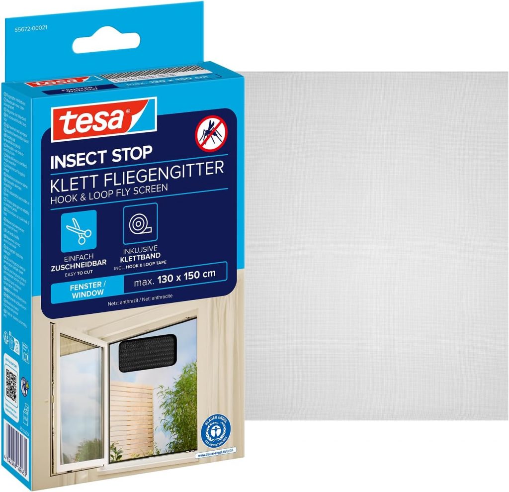 🤴 tesa Insect Stop Klett Fliegengitter für Fenster – Insektenschutz mit Klettband, zuschneidbar – Mückenschutz ohne Bohren – 1 x Fliegen Netz – 130 cm x 150 cm – Anthrazit6,12€ statt 9,49€ – 36,0 🔥🚚 Verkauft durch Amazon und Versand durch Amazon20,985 Bewertungen: 4.5 / 5.0 ⭐️⭐️⭐️⭐️⭐️🛒 zu Amazon https://www.amazon.de/dp/B00569J8CQ/?th=1&tag=preisfehlerheute-21#038;psc=1&tag=preisfehlerheute-21
