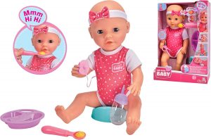 Simba New Born Baby Hungry, Vollvinylpuppe, 5 Teile, magischer L&ouml;ffel mit Sound, Trink und N&auml;ssfunktion, 38cm, ab 2 Jahren11,10&euro; statt 39,99&euro;⚡️ Blitzangebot nutzen➡️ https://www.amazon.de/dp/B0DP6WMFFP/?tag=preisfehlerheute-21