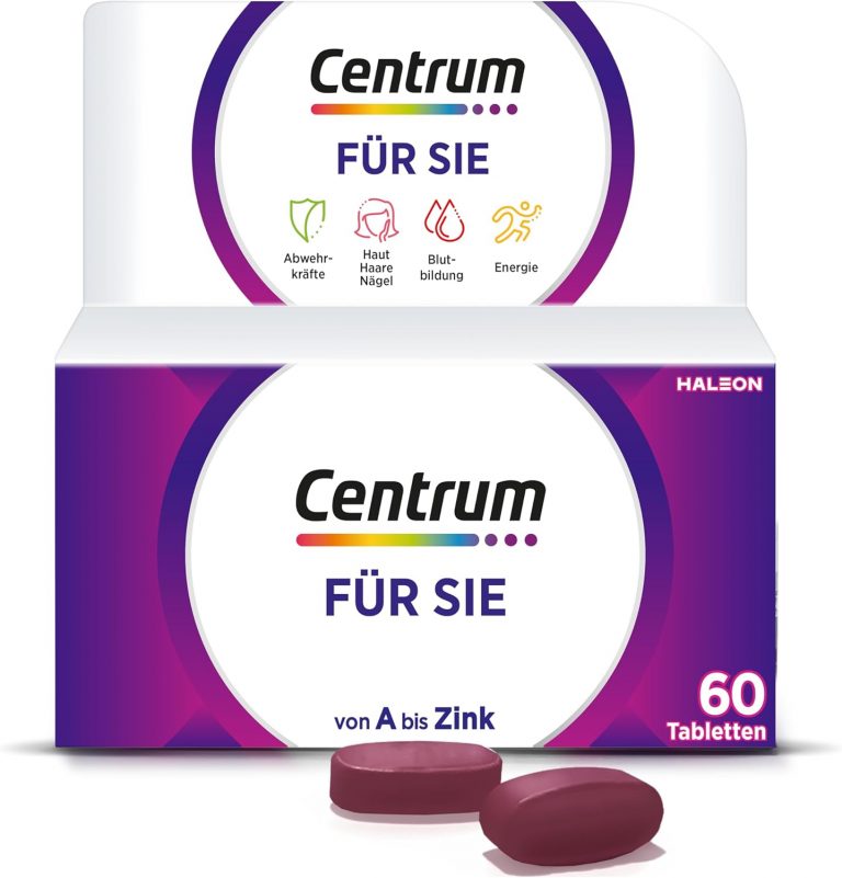 👑 Multivitamin – Centrum Für Sie, 60 St. – Hochwertiges Nahrungsergänzungsmittel mit Mikronährstoffen speziell für Frauen – Vitamine, Mineralstoffe und Spurenelemente zur täglichen Komplettversorgung