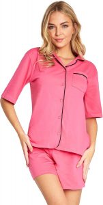 CityComfort Pyjama Damen Kurz Baumwolle Pyjama Frauen Set mit Kn&ouml;pfen Hausanzug Damen Sommer Nachtw&auml;sche Loungewear Geschenke f&uuml;r Frauen (L, Rosa)4.70&euro; ➡️ https://www.amazon.de/dp/B0BKSV74KZ/?tag=preisfehlerheute-21