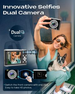 Digitalkamera, AutoFocus 4K Kompaktkamera Fotokamera mit Dual-Kamera mit 32GB Speicherkarte HD 48MP 16X Digitalzoom 2,8" gro&szlig;em Bildschirm Fotoapparat Digitalkamera f&uuml;r Einsteiger（Schwarz）47,49&euro; statt 79,99&euro;➡️ https://www.amazon.de/dp/B0GBVSTP4L/?tag=preisfehlerheute-21
