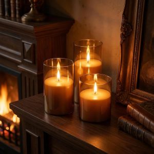 LED Kerzen mit Timerfunktion flackernde Flamme, elektrische Echtwachskerzen im Glas, 3-teilige flammenlose Kerzen-Set, led Stumpenkerzen mit Fernbedienung, Art u. Zimmer Deko, Grau, 15*7.5*7.5 cm4,99&euro; statt 14,99&euro;➡️ https://www.amazon.de/dp/B0GKND1DCM/?tag=preisfehlerheute-21