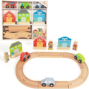 WoodenFun Holz Schiene Wagen Set Landwirtschaft, städtische Gesundheit Thema Kinder Spielzeug Holz Eisenbahn 3 4 5 Jahre (Bauernhof)8.45€ ➡️ https://www.amazon.de/dp/B0FBRF61LX/?tag=preisfehlerheute-21