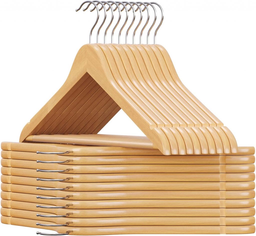 🤴 SONGMICS Kleiderbügel Holz, 20er Set, Bügel aus Massivholz, Einkerbungen im Schulterbereich, rutschfester Hosensteg, um 360° drehbarer Haken, für Anzüge, Hemden, naturfarben-silbern CRW001-2018,98€ statt 27,99€ – 33,0 🔥🚚 Verkauft und Versand durch Songmics19,246 Bewertungen: 4.6 / 5.0 ⭐️⭐️⭐️⭐️⭐️🛒 zu Amazon https://www.amazon.de/dp/B00DNPP23E/?th=1&tag=preisfehlerheute-21#038;psc=1&tag=preisfehlerheute-21