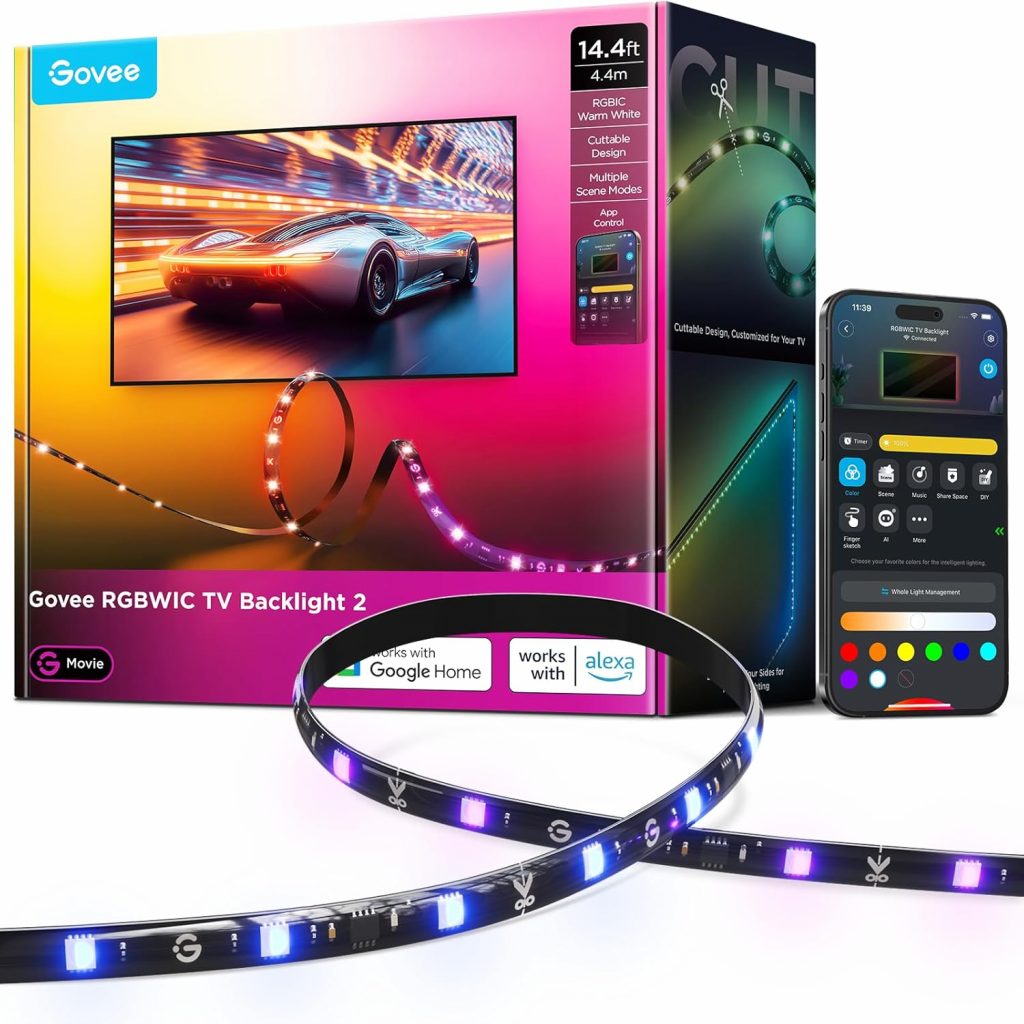 Govee TV LED Hintergrundbeleuchtung 2 Schneidbar für 32-70 Zoll TVs, RGBWIC 4,4m Streifen. 210+ Szenen, Matter-fähig, Musiksync, App-Steuerung, Alexa. Einfache DIY-Installation29,99€ statt 59,99€➡️ https://www.amazon.de/dp/B0FDW6B4GT/?tag=preisfehlerheute-21