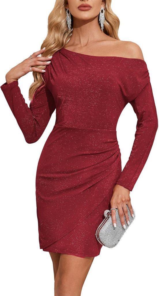 Kate Kasin Damen Langarm Kleid Mit Schulterfrei Party Club Cocktail Bodycon Mini Kleid Trägerloses Kleid Kurz Freizeitkleid Midi Burgunderrot L9.99€ ➡️ https://www.amazon.de/dp/B0D8KJC7SR/?tag=preisfehlerheute-21