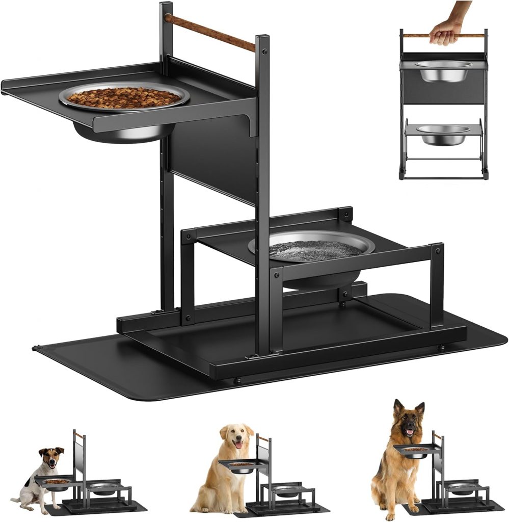 QUMENEY Erhöhte Hundenäpfe Slow Feeder erhöhter Ständer Futternäpfe aus Edelstahl für große mittelgroße und kleine Hunde6,50€