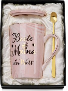 Muttertagsgeschenk Geschenke f&uuml;r Mama Geschenk, Beste Mama der Welt Tasse - Lustig Muttertag Muttertagsgeschenke, 400ml Rosa Marmor Mutter Becher mit Goldaufdruck, Deckel L&ouml;ffel Gru&szlig;karte, Geschenkbox8,39&euro; statt 16,99&euro;➡️ https://www.amazon.de/dp/B0BPRX4KLB/?tag=preisfehlerheute-21