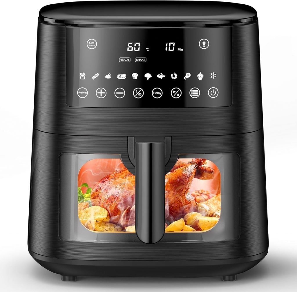 Heißluftfritteuse Airfryer mit Sichtfenster 7,2L, 11-in-1 Air Fryer XXL mit Warm halten, Vorheizfunktion & Abtau, Shake-Reminder Smart und Timer-Funktion, Gesunde Friteuse ohne Öl und fettarmes Kochen55,99€ statt 99,99€➡️ https://www.amazon.de/dp/B0D7VPG8WL/?tag=preisfehlerheute-21