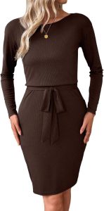 SweatyRocks Damen Strickkleid Elegant Kurzkleid mit G&uuml;rtel Langarm Kleid Rundhals Damenkleid Freizeitkleid mit Taschen Bleistiftkleid Bordeaux L11.99&euro; statt 32.99&euro;➡️ https://www.amazon.de/dp/B0FSQZLHJ3/?tag=preisfehlerheute-21