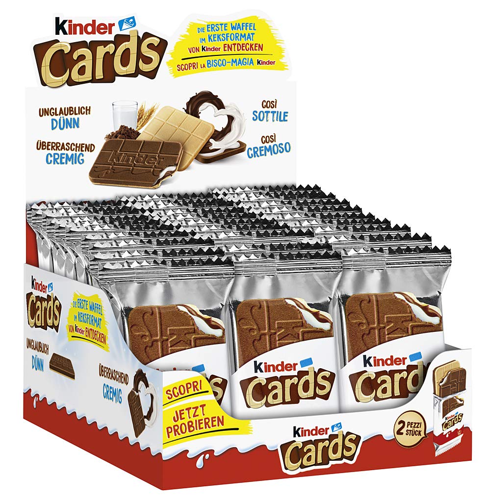 Kinder Cards – Kekswaffeln mit Milch- & Kakaocreme, knusprige Waffeln mit cremiger Füllung, Snack für unterwegs – 30 Packungen mit je 2 Waffeln im Keksformat (30 x 25,6 g)12,99€ statt 25,50€➡️ https://www.amazon.de/dp/B07H3WJXW1/?tag=preisfehlerheute-21