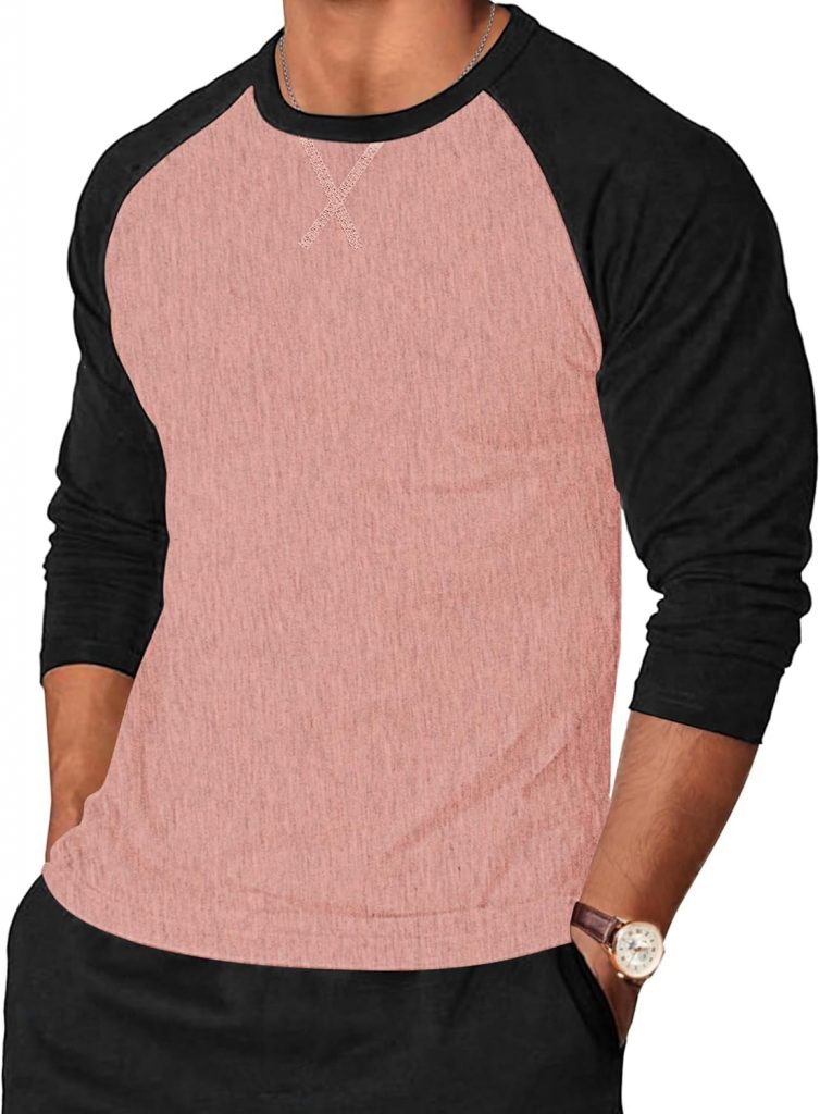 TARAINYA Herren T-Shirt Baumwolle Rundhals Shirts Langarmshirt Basic Tshirts Raglanärmel Longsleeve Männer Rosa Schwarz 3XL9,99€ statt 35,99€➡️ https://www.amazon.de/dp/B0FF9V8YBJ/?tag=preisfehlerheute-21