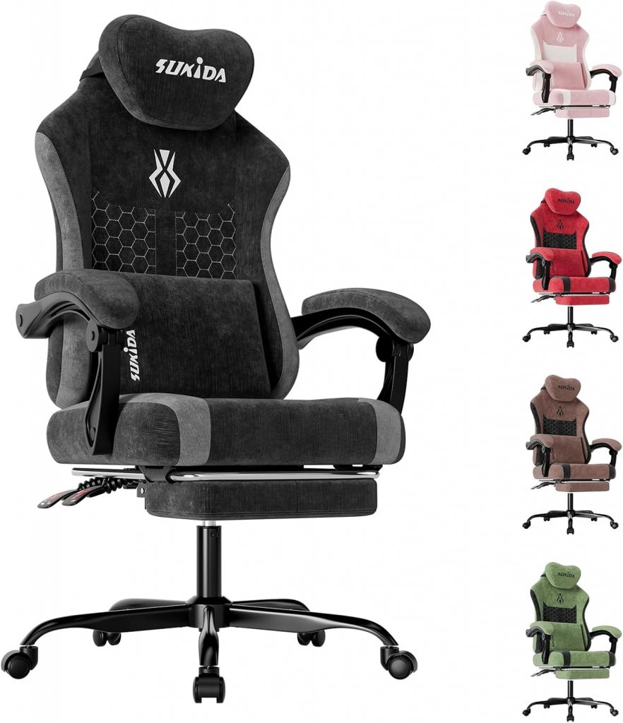👑 SUKIDA Gaming Stuhl, Ergonomischer Schreibtischstuhl mit Fußstütze Kopfstütze und Lendenkissen, Schreibtischstuhl mit Stoffoberfläche Hochwertiger – Stoff, Schwarz69,98€ statt 129,99€ – 47,0 🔥🚚 Verkauft und Versand durch SUKIDA EU63 Bewertungen: 4.2 / 5.0 ⭐️⭐️⭐️⭐️🛒 zu Amazon https://www.amazon.de/dp/B0G8773QGB/?th=1&tag=preisfehlerheute-21#038;psc=1&tag=preisfehlerheute-21