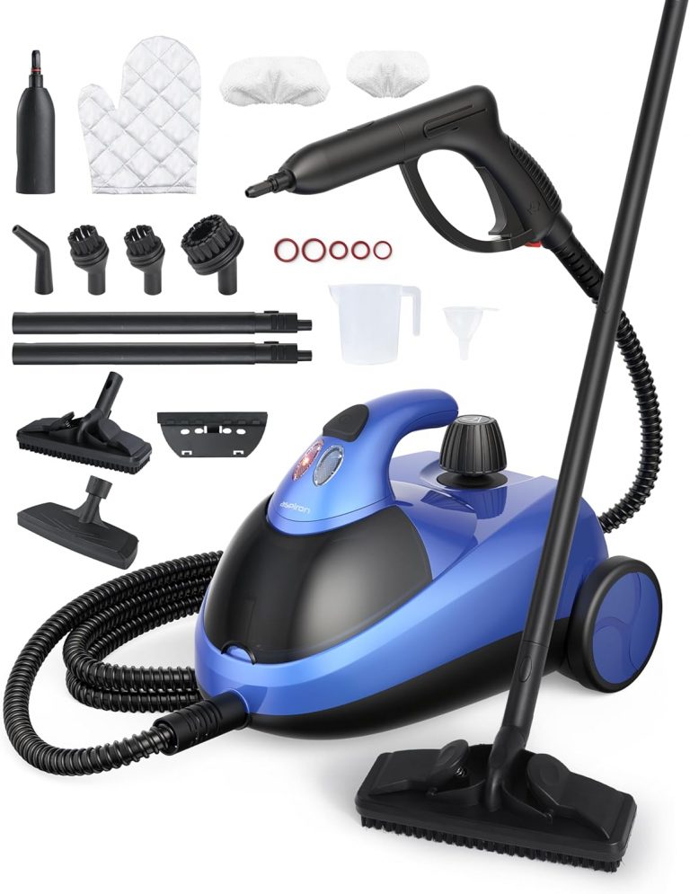 Aspiron Dampfreiniger, Dampdruck 4 bar, 145°C Heißdampf, Multifunktionaler Dampfreiniger mit 18 Zubehörteilen, mit Aufbewahrung, Steam Cleaner für Auto, Bett, Teppich, Badezimmer, Fliesen und Böden69,99€ Code: CCX7T9IC (🛒 an der Kasse eingeben)➡️