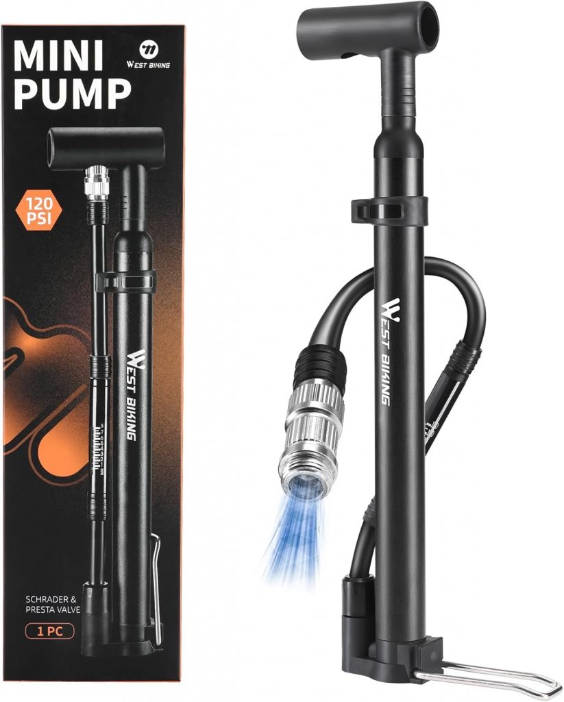 WESTGIRL Fahrrad-Standpumpe Mini Luftpumpe mit Manometer,Standluftpumpe Hochdruck 120 PSI, Fahrradpumpe für Presta Schrader Ventile tragbare klein Fahrradpumpe für MTB Rennrad3.99€ ➡️ https://www.amazon.de/dp/B0F9VDSDQ4/?tag=preisfehlerheute-21