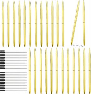 SHAIDOJIO 24 St&uuml;ck Metall Kugelschreiber, 1,0MM Schwarzer Kugelschreiber mit 24 Nachf&uuml;llungen, Drehstift Schwarze Tinte Schlank f&uuml;r Business Hochzeit B&uuml;ro (Gold)3.01&euro; statt 11.99&euro;➡️ https://www.amazon.de/dp/B0DK1L9ZTV/?tag=preisfehlerheute-21