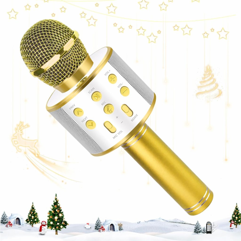 KEWUZY Drahtloses Bluetooth Mikrofon Karaoke, Mikrofon Kinder, Spielzeug Kinder, 5 in 1 KTV Karaoke Maschine Ab 3 4 5 6 7 8 9 10 11 12 Kind Geburtstag Geschenke3.99€ ➡️ https://www.amazon.de/dp/B0G13878TT/?tag=preisfehlerheute-21