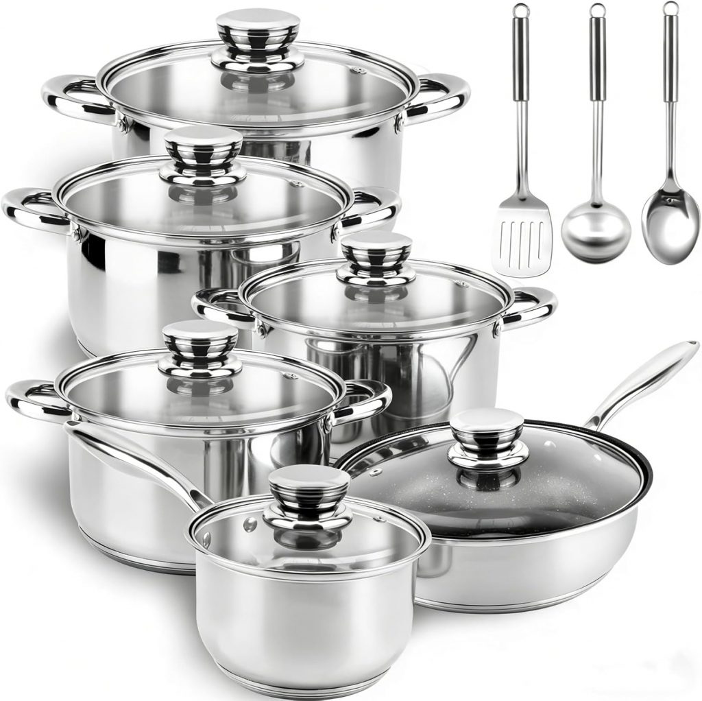 👑 Edelstahl Topfset Induktion – 15-teiliges Antihaft Pfannenset, 1 Bratpfanne 5 Töpfe 6 Deckel 3 Utensilien, mit Kühlen Griffen, Induktions- & ofenfest, Silber59,99€ statt 89,99€ – 34,0 🔥🚚 Verkauft von Colourcoco und Versand durch Amazon84 Bewertungen: 4.6 / 5.0 ⭐️⭐️⭐️⭐️⭐️🛒 zu Amazon https://www.amazon.de/dp/B0G3PJ8394/?tag=preisfehlerheute-21