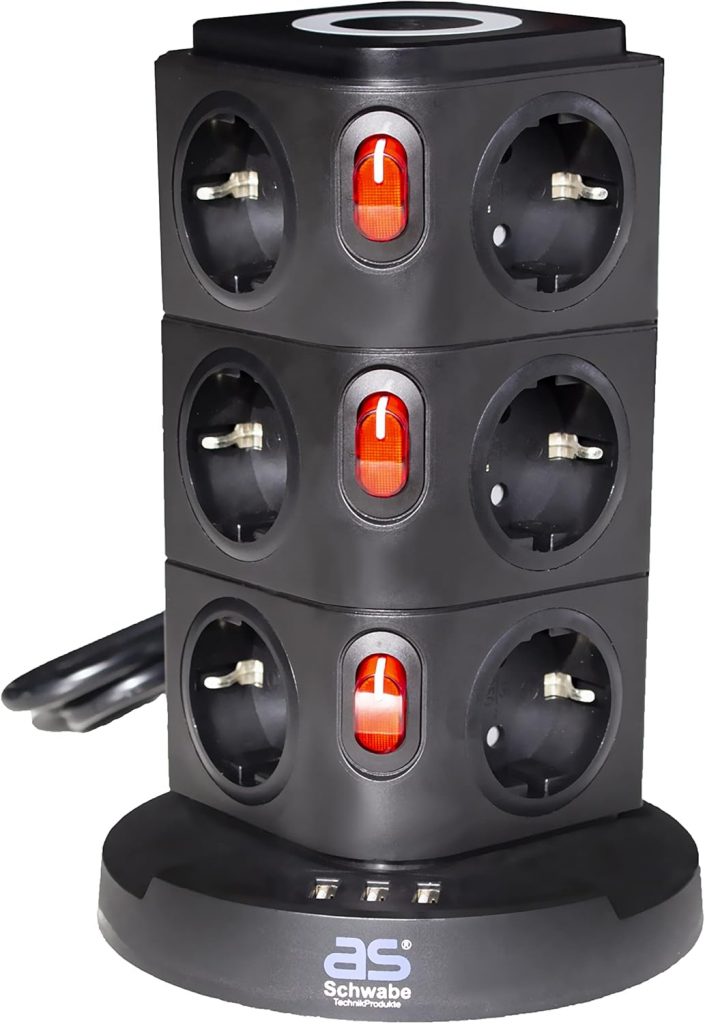 🤴 as - Schwabe 12-Fach Mehrfachsteckdose & Induktionsladefl&auml;che - 2 m Kabel - Steckdosenw&uuml;rfel mit 3 USB-Ports - Cube Steckdose - Steckdosenturm, schwarz, 1822247,99&euro; statt 75,98&euro; - 37,00 % 🔥🚚 Verkauft durch Amazon und Versand durch Amazon75 Bewertungen: 4.3 / 5.0 ⭐️⭐️⭐️⭐️🛒 zu Amazon https://www.amazon.de/dp/B0B4X1X5QY/?amp%3Btag=preisfehlerheute-21&amp%3Bamp%3Bth=1&amp%3Bamp%3Bpsc=1&tag=preisfehlerheute-21