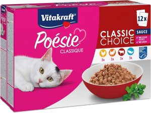 👑 Vitakraft Po&eacute;sie Classique, Nassfutter Katze, Katzennassfutter in Sauce, mit Huhn, mit Truthahn, mit Rind, mit Lachs, ohne Zusatz von Zucker und Getreide (1 Paket mit 12x 85g)3,69&euro; statt 5,39&euro; - 32,00 % 🔥🚚 Verkauft durch Amazon und Versand durch Amazon1,019 Bewertungen: 4.3 / 5.0 ⭐️⭐️⭐️⭐️🛒 zu Amazon https://www.amazon.de/dp/B09MG5WWG1/?tag=preisfehlerheute-21