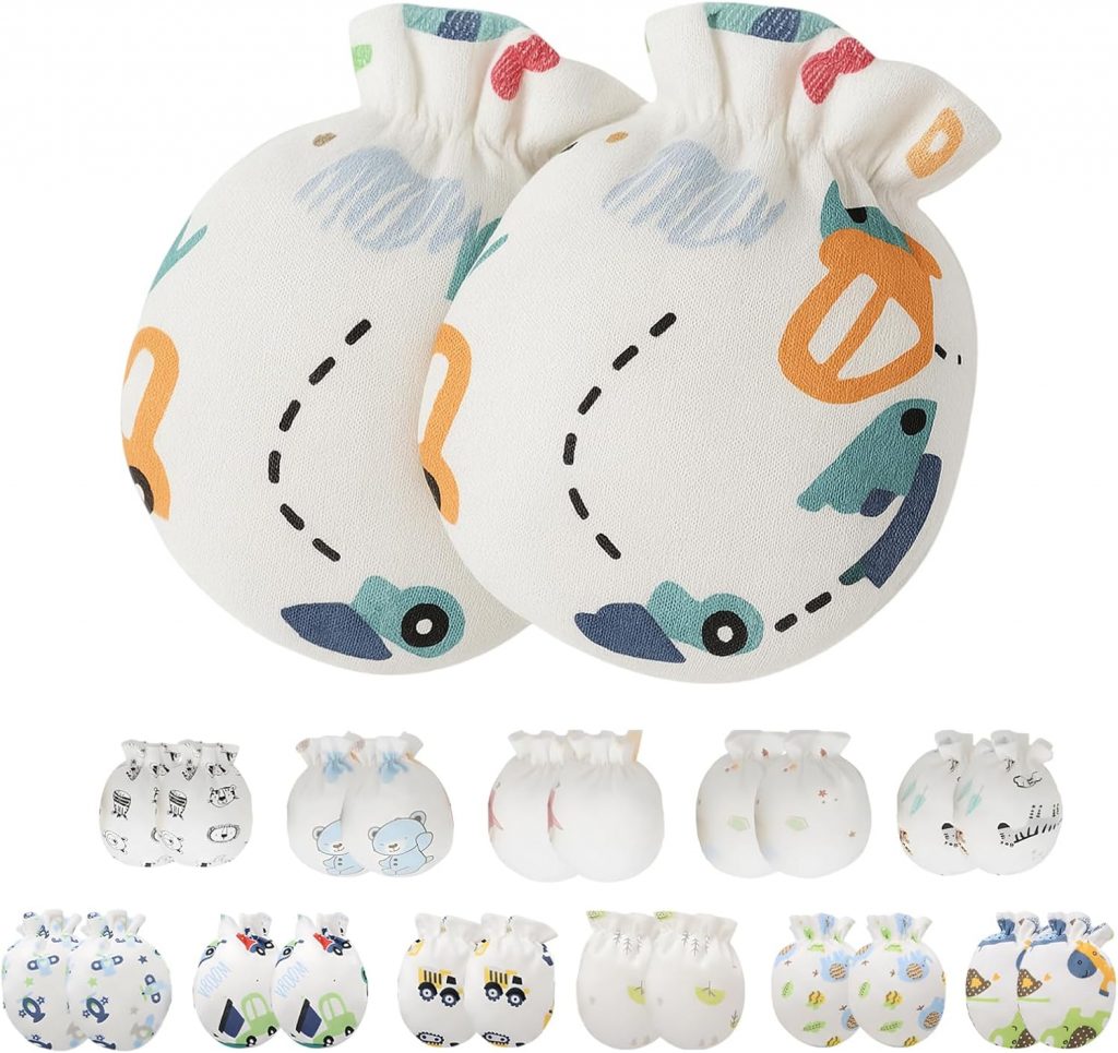 JazRvr 6 Paar Baby Handschuhe, Fausthandschuhe für Kinder, Babyschuhe für 6-12 Monate, Weiche Baby-Handschuhe…