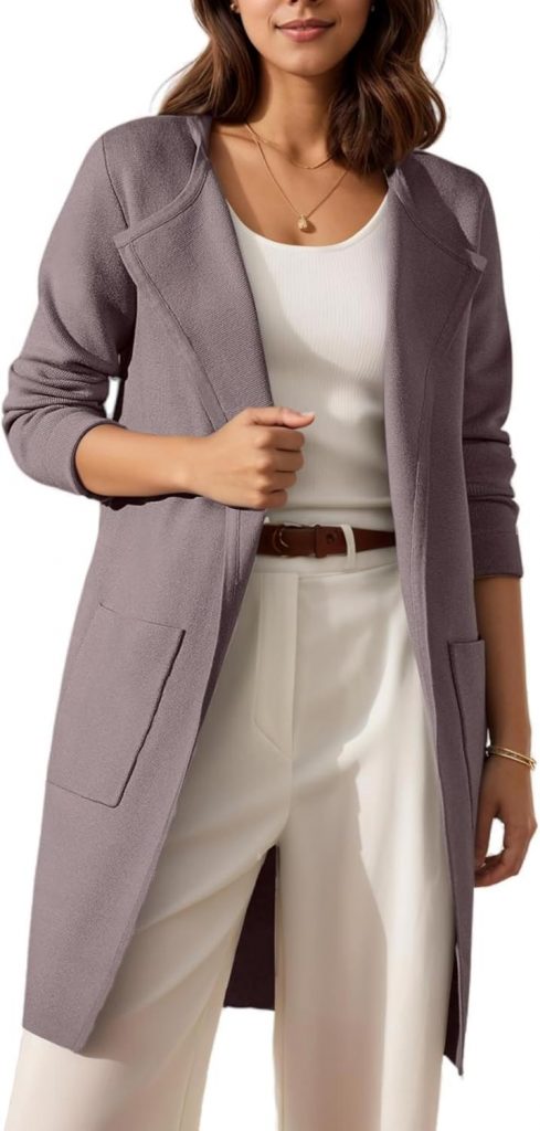 Timuspo Strickjacke Damen Lang Moden Coatigan Leichte Jacke mit Taschen Einfarbig Strickjacken Bequem Wintermantel Hellbraun S12.99€ ➡️ https://www.amazon.de/dp/B0DJ71X5Z1/?tag=preisfehlerheute-21