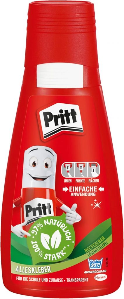 Pritt Alleskleber, schnell trocknender Kleber mit einfacher Anwendung, lösemittelfreier Flüssigkleber für Kinder, 100 g weißer Bastelkleber für viele Bastelmaterialien, 9H PAKA21,66€ statt 3,99€➡️ https://www.amazon.de/dp/B00JE3AVSA/?tag=preisfehlerheute-21