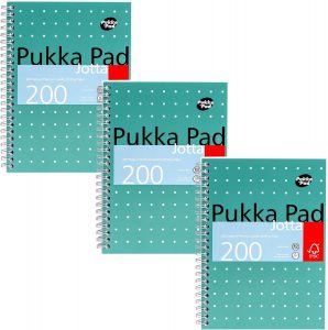 Pukka Pad, A5 Metallic Jotta notizbuch 3er-Pack f&uuml;r Zuhause, Schule und B&uuml;ro &ndash; 15 x 21 cm &ndash; spiralbindung Notizbuch mit 8 mm Liniert und 80 g/m&sup2; Papier &ndash; mit perforierten Kanten &ndash; 200 Seiten, gr&uuml;n1,53&euro; statt 16,42&euro;➡️ https://www.amazon.de/dp/B001JYKVJQ/?tag=preisfehlerheute-21