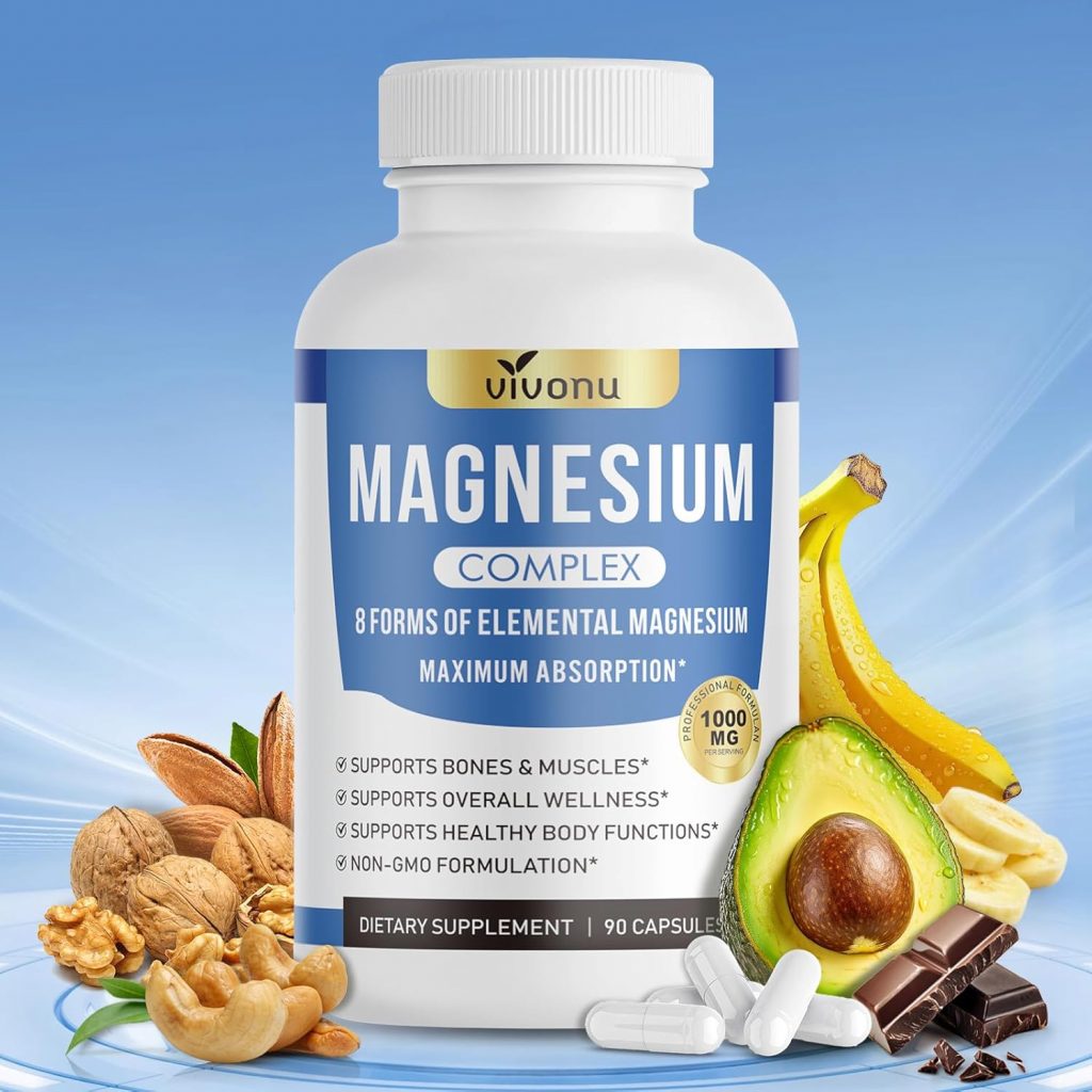VivoNu Magnesium Komplex hochdosiert 90 Kapseln | 1000mg – 8 Elemente mit magnesium: Magnesiumglycinat, Citrat, Malat, orotat, aspartat, carbonat, taurat, oxid – Vegane8.99€ statt 29.99€⚡️ Blitzangebot nutzen➡️ https://www.amazon.de/dp/B0GGQGXPBK/?tag=preisfehlerheute-21