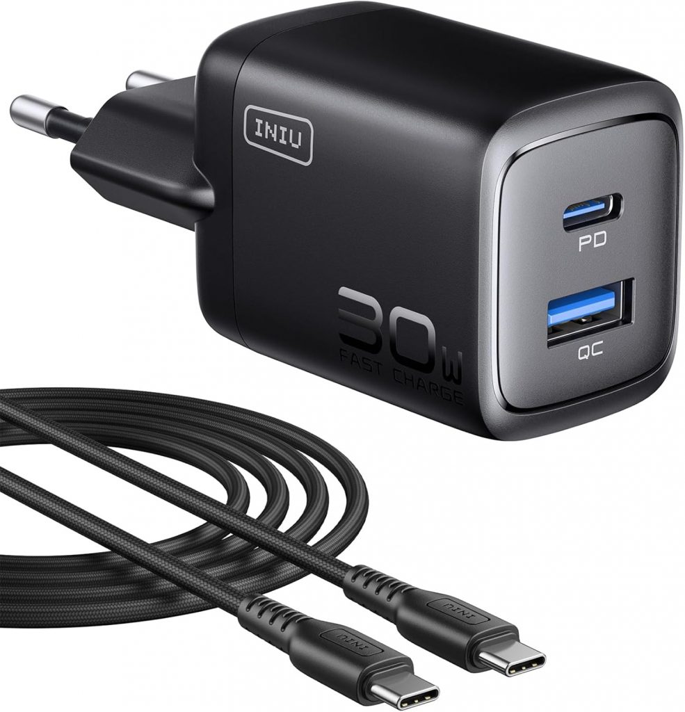 INIU 30W USB C Ladegerät, 2-Port [USB C + USB A] GaN Reise Schnellladegerät mit USBC Kabel, PD 3.0 Netzteil Adapterfür iPhone 17 16 Pro Max, iPad Air, Samsung S25 S24 Ultra, Pixel 10 9a, MacBook Air5.58€ ➡️ https://www.amazon.de/dp/B0DKFGDSY9/?tag=preisfehlerheute-21