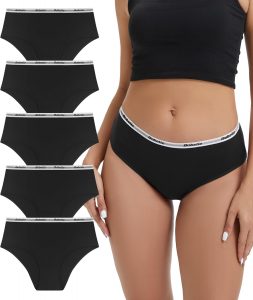 Bobelle Wear Unterhosen Damen Baumwolle, 5er Pack Damen Unterw&auml;sche Bequeme Weiche Slip Frauen Hipster Atmungsaktiv Panties (Schwarz, L)5.00&euro; ➡️ https://www.amazon.de/dp/B0DXKTKC56/?tag=preisfehlerheute-21