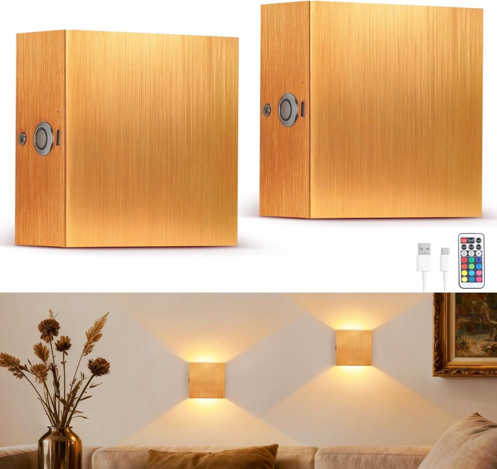 Lightess Wandleuchte Akku mit Fernbedienung Wandlampe Batterie Innen LED Dimmbare Touch Control Up Down Wandleuchte Ohne Stromanschluss 16 Farben USB Ladung 2 Stück für Schlafzimmer Wohnzimmer Gold9,99€ statt 29,99€➡️ https://www.amazon.de/dp/B0F6T17Z41/?tag=preisfehlerheute-21