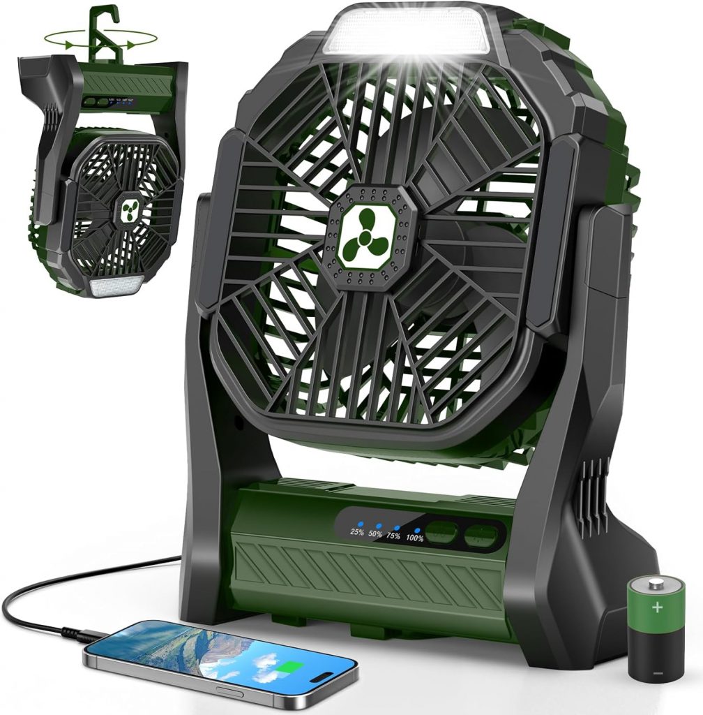 PDBEST Batteriebetriebener Ventilator 20000mAh Kabellos, Wiederaufladbarer Tragbarer Ventilator mit LED-Laterne, USB-C-Akku Tischventilator, Campingventilator für Reisen Strand Green19,97€ statt 55,99€🏷️ Coupon anwenden➡️ https://www.amazon.de/dp/B0GHMFHYPG/?tag=preisfehlerheute-21