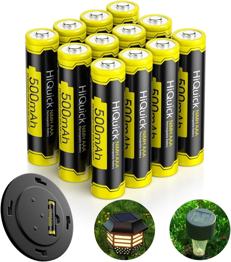 HiQuick Solar AAA Akkus, 12 Stück NI-MH AAA 500mAh Solarakku, Wiederauflade Solarbatterien Für Solar Lampe, 1.2V Akkubatterien geringe Selbstentladung5.23€ ➡️ https://www.amazon.de/dp/B0CYGYJ8JB/?tag=preisfehlerheute-21