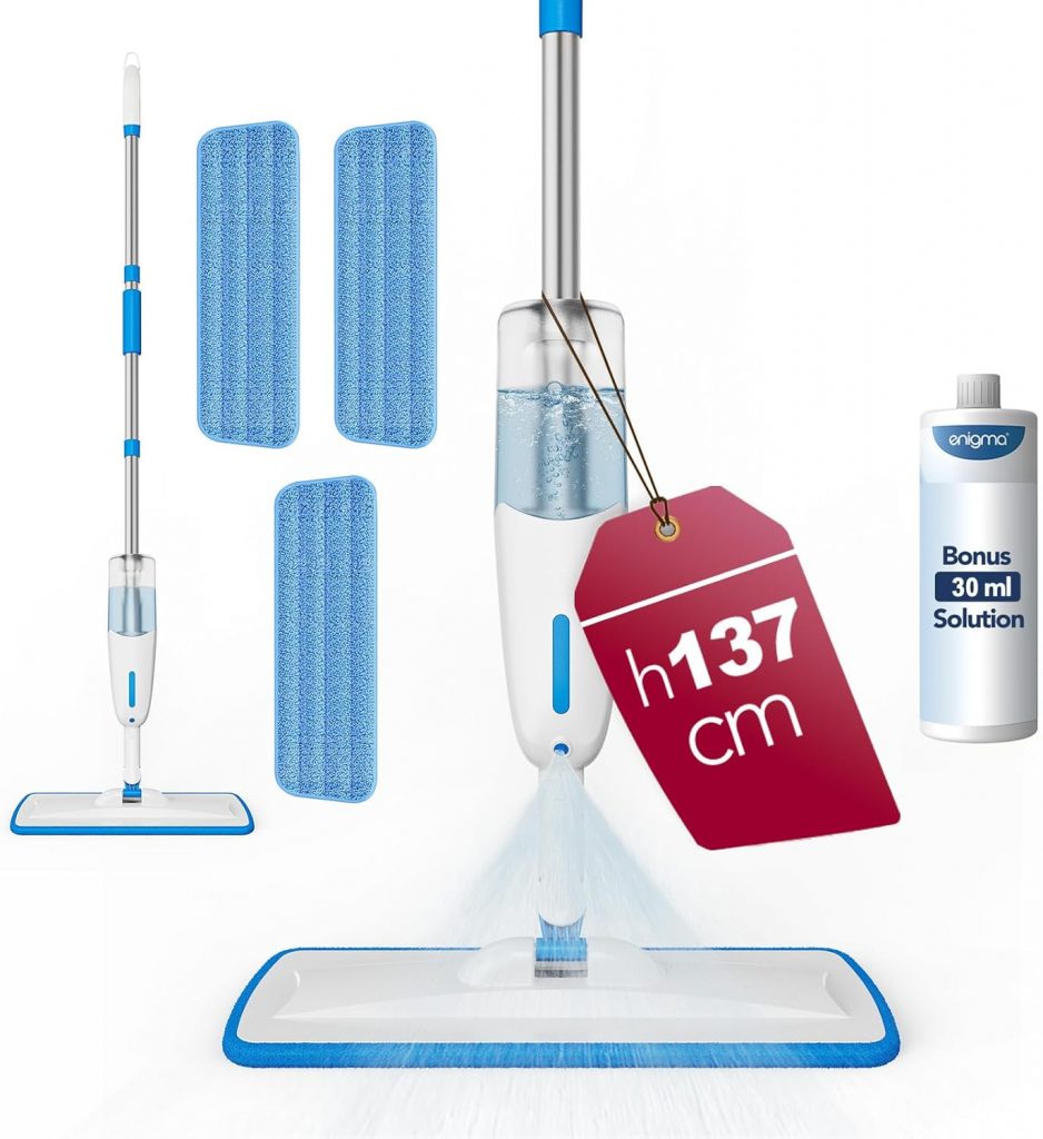🤴 Enigma Sprühwischer 137 cm mit 3 Tüchern Nass/Trocken inkl. hochkonzentriertem Reiniger – Nachfüllbarer, Leichter Sprüh-Bodenwischer für Laminat, Holz, Fliesen, Vinyl & Stein13,99€ statt 17,98€ – 23,0 🔥🚚 Verkauft von Chelsea Company Limited und Versand durch Amazon474 Bewertungen: 4.6 / 5.0 ⭐️⭐️⭐️⭐️⭐️🛒 zu Amazon https://www.amazon.de/dp/B0DPV9SH3W/?tag=preisfehlerheute-21