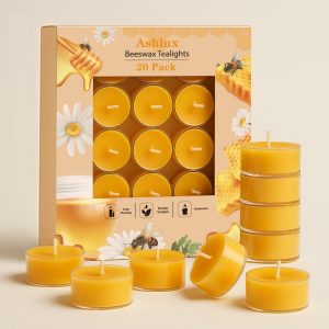 Ashlux Bienenwachs Teelichter - 20 St&uuml;ck Bienenwachskerzen aus 100% reinem Naturwachs, 4 Stunden Brenndauer, gelbe Kerzen in klaren Acrylbechern f&uuml;r Weihnachten, Hochzeit, Party und Zuhause5.99&euro; statt 24.99&euro;➡️ https://www.amazon.de/dp/B0CW38KVCM/?tag=preisfehlerheute-21