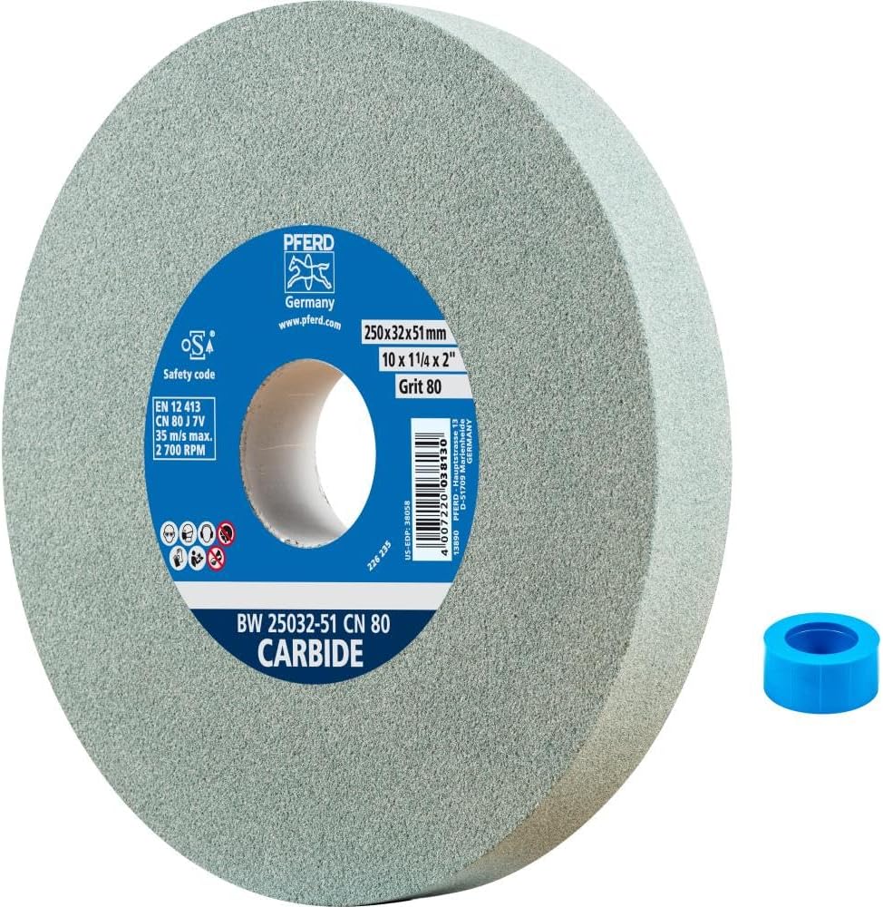 🤴 PFERD TOOLS Schleifbockscheibe CARBIDE, 250x32x51mm, SiC 80, 39009729 – Weiche, aggressive Schleifscheibe für harte Materialien, z. B. Hartmetall, mit Reduzierhülse (32mm)68,98€ statt 109,41€ – 37,0 🔥🚚 Verkauft durch Amazon und Versand durch Amazon141 Bewertungen: 4.2 / 5.0 ⭐️⭐️⭐️⭐️🛒 zu Amazon https://www.amazon.de/dp/B01MRCGIDJ/?th=1&tag=preisfehlerheute-21#038;psc=1&tag=preisfehlerheute-21