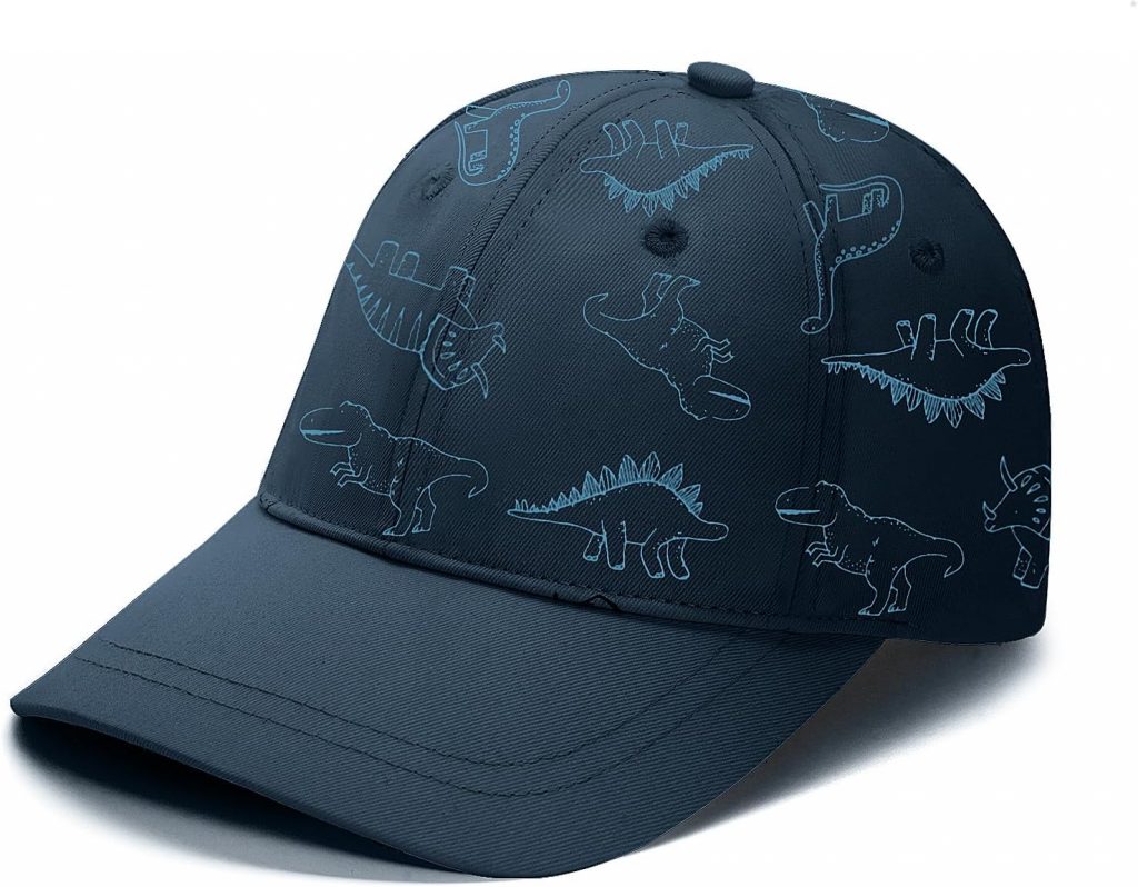 TOMEEK Sonnenhut Kinder Baseball Cap Niedlich Dinosaurier Freizeit Cap Kinder Unisex Verstellbare Baby Baumwolle Outdoor Sport Hut Jungen und Mädchen Anti-UV Caps,Marineblau,XL(4-8 Jahre)