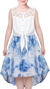 Sunny Fashion Mädchen Kleid Chiffon Blau Blumen Hoch niedrig Binden Taille Party Prinzessin Gr. 134, Size 107.98€ ➡️ https://www.amazon.de/dp/B08FLZBKGR/?tag=preisfehlerheute-21