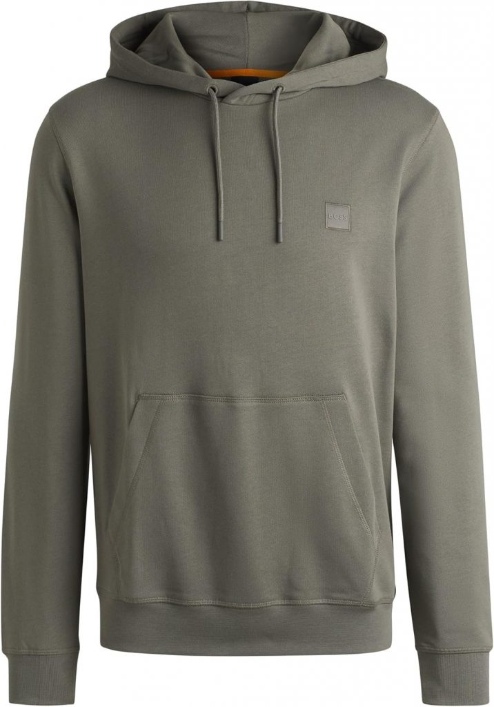 🤴 BOSS Herren Wetalk Regular-Fit Hoodie aus Baumwoll-Terry mit Logo-Aufnäher
