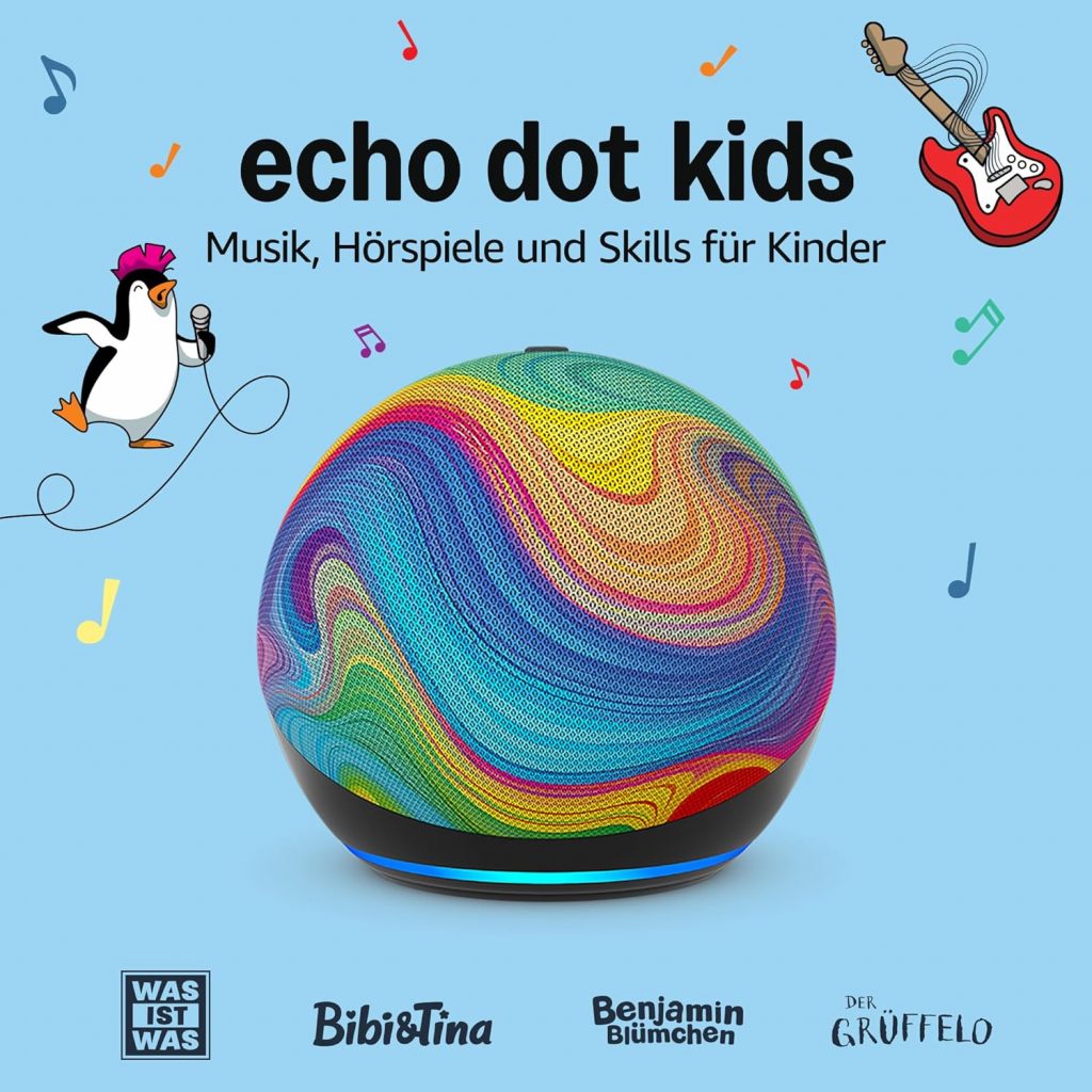 Echo Dot Kids (Neueste Generation) | Smarter WLAN- und Bluetooth-Lautsprecher mit Alexa | 1 Jahr Amazon Kids+ inklusive | Regenbogenwirbel39,99€ statt 74,99€➡️ https://www.amazon.de/dp/B0FD46F2YK/?tag=preisfehlerheute-21