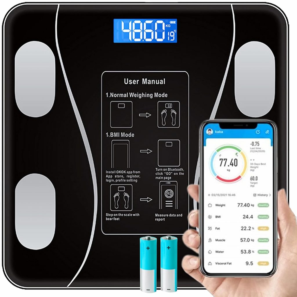 Retoo Personenwaage Körperfettwaage Digital mit Körperanalysewaage Waage kompatibel mit Tuya, Google Fit Personen Bluetooth Gehärtetes Glas für Muskelmasse Körperfett BMI Wasser Skelettmuskel Schwarz9.95€ ➡️ https://www.amazon.de/dp/B0C6V3LYN5/?tag=preisfehlerheute-21