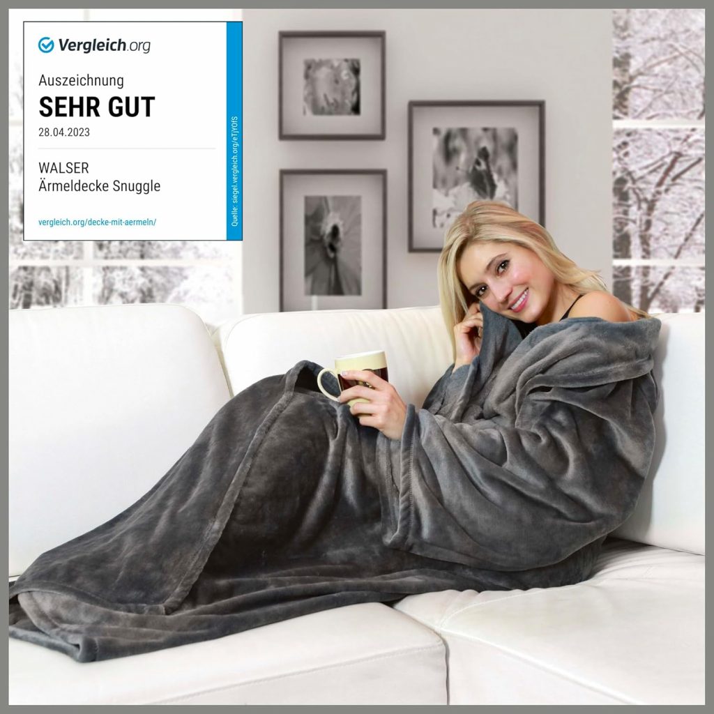 👑 Walser Kuscheldecke flauschig, Decke mit Ärmeln Auszeichnung Sehr Gut*, Flauschige Couchdecke XL, warme Kuscheldecke mit Ärmeln, Wohndecke, Tragbare Decke grau Decke XL (170×200 cm)💰 nur 19,95🚚 Verkauft und Versand durch WALSER – nur das Beste für Ihr Auto1,714 Bewertungen: 4.5 / 5.0 ⭐️⭐️⭐️⭐️⭐️🛒 https://www.amazon.de/dp/B07HPBTXY1/?th=1&tag=preisfehlerheute-21#038;psc=1&tag=preisfehlerheute-21