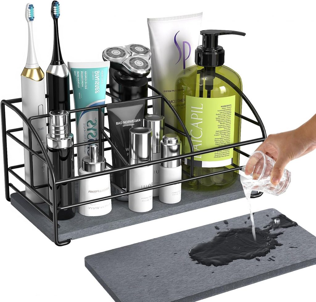 Luxspire Zahnbürstenhalter, 5 Steckplätze Badezimmer Zähler Veranstalter mit Kieselgur Tablett, Edelstahl Zahnbürstenhalter für Bad Küche Kommoden Zubehör, Schwarz7,99€ statt 19,99€➡️ https://www.amazon.de/dp/B0FC25FM5D/?tag=preisfehlerheute-21