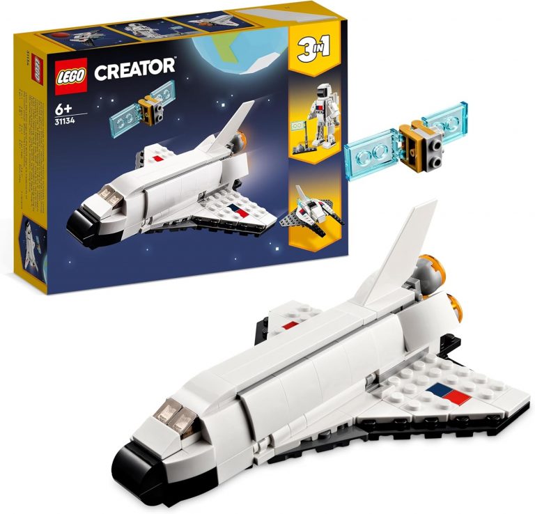 🤴 LEGO 31134 Creator 3in1 Spaceshuttle Spielzeug zum Astronauten zum Raumschiff, Konstruktionsspielzeug für Kinder, Jungen, Mädchen ab 6 Jahren, kreative Geschenkidee